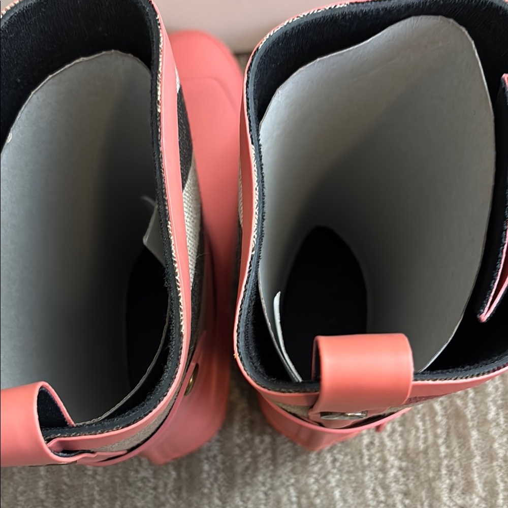 Burberry Pink Plaid Rain Boots - Picture 5 of 7